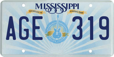 MS license plate AGE319