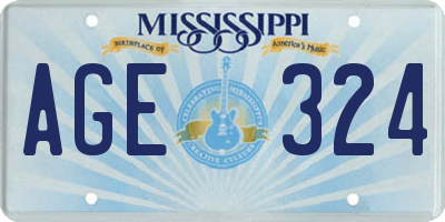 MS license plate AGE324