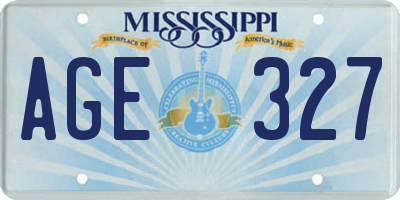 MS license plate AGE327