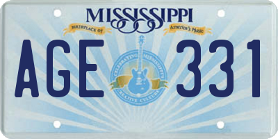 MS license plate AGE331