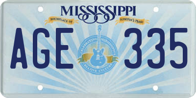 MS license plate AGE335