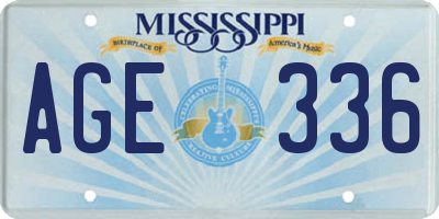 MS license plate AGE336