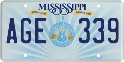 MS license plate AGE339