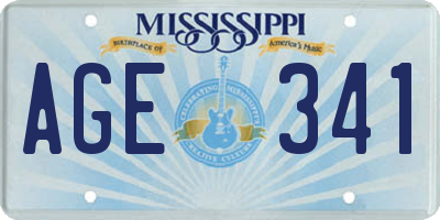 MS license plate AGE341