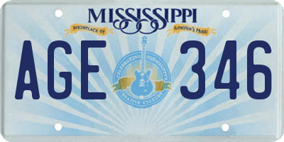 MS license plate AGE346
