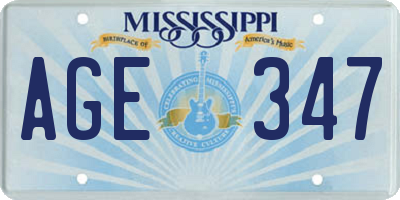 MS license plate AGE347