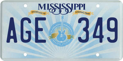 MS license plate AGE349