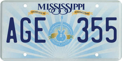 MS license plate AGE355
