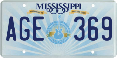 MS license plate AGE369