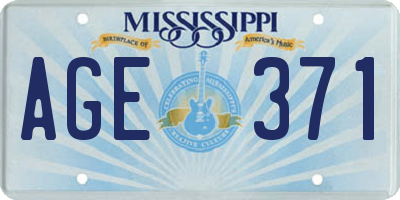 MS license plate AGE371