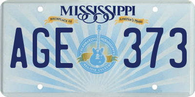 MS license plate AGE373