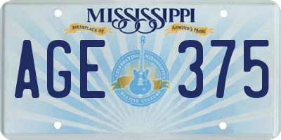 MS license plate AGE375
