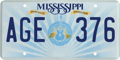 MS license plate AGE376