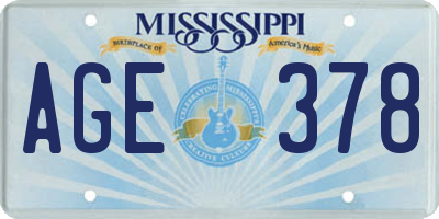 MS license plate AGE378
