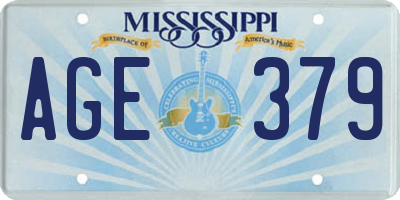 MS license plate AGE379