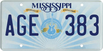 MS license plate AGE383