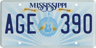MS license plate AGE390