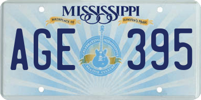 MS license plate AGE395
