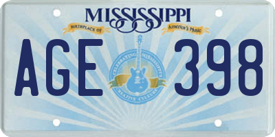 MS license plate AGE398
