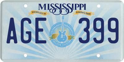 MS license plate AGE399