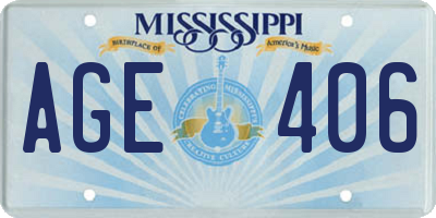 MS license plate AGE406
