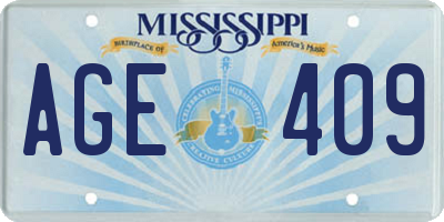 MS license plate AGE409