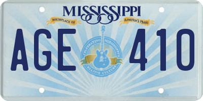 MS license plate AGE410