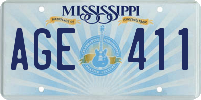 MS license plate AGE411