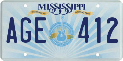 MS license plate AGE412