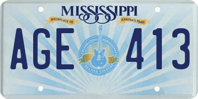 MS license plate AGE413