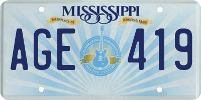 MS license plate AGE419