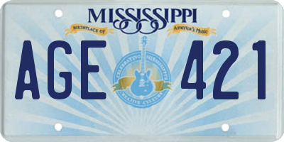 MS license plate AGE421