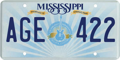MS license plate AGE422
