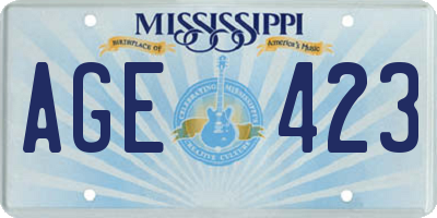 MS license plate AGE423