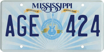 MS license plate AGE424
