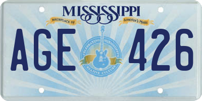 MS license plate AGE426