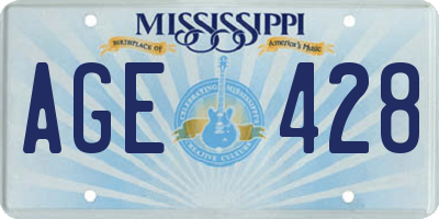 MS license plate AGE428