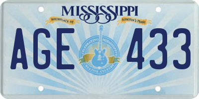 MS license plate AGE433