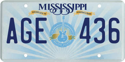 MS license plate AGE436