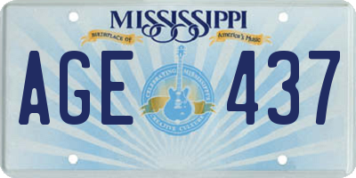 MS license plate AGE437