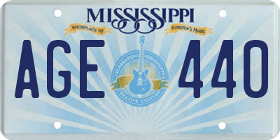 MS license plate AGE440