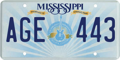 MS license plate AGE443