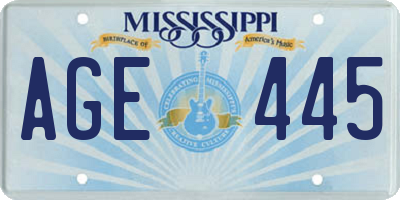MS license plate AGE445