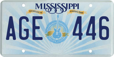 MS license plate AGE446