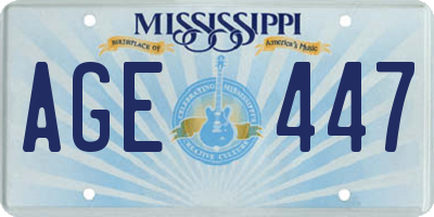 MS license plate AGE447