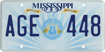 MS license plate AGE448