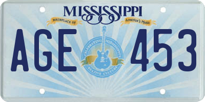 MS license plate AGE453