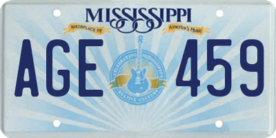 MS license plate AGE459