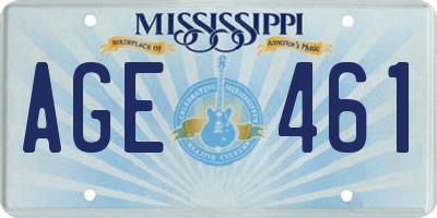 MS license plate AGE461