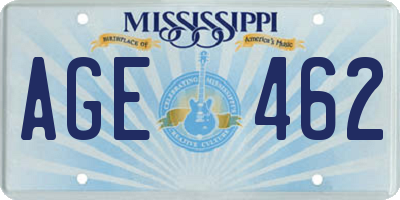 MS license plate AGE462